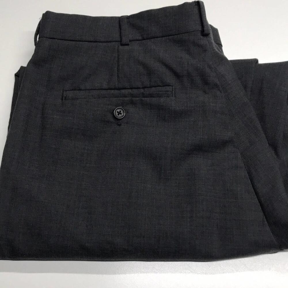 LANDS END Mens 35 x 32 Gray Wool Dress Pants